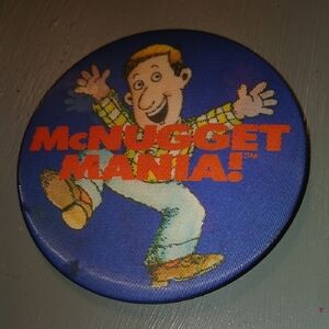 McDonald's McNugget Mania Button - Blue and Orange